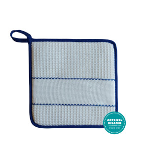 Square Potholder - Blue Border